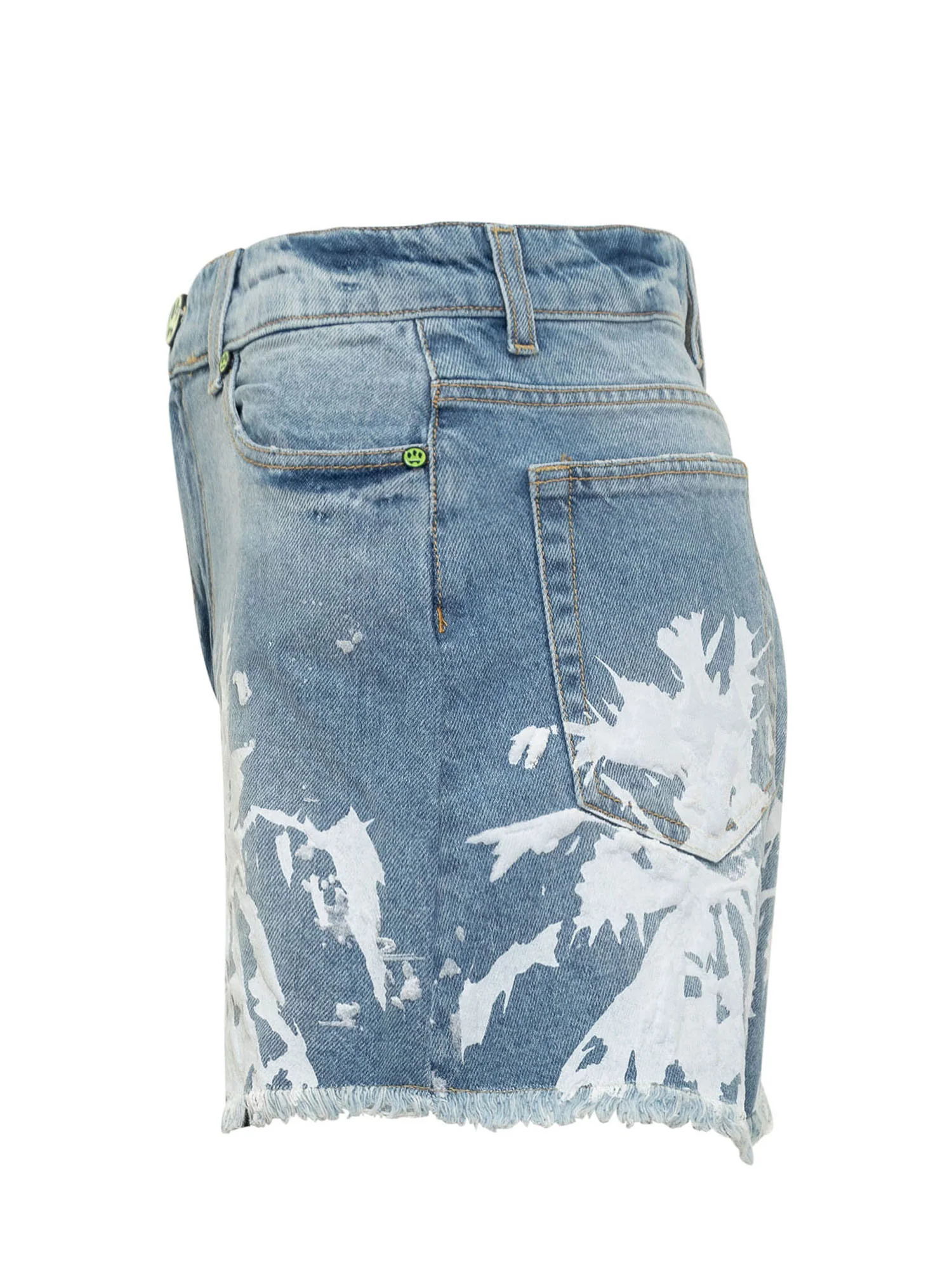 Shorts in Jeans con Stampa Materica - Image 3