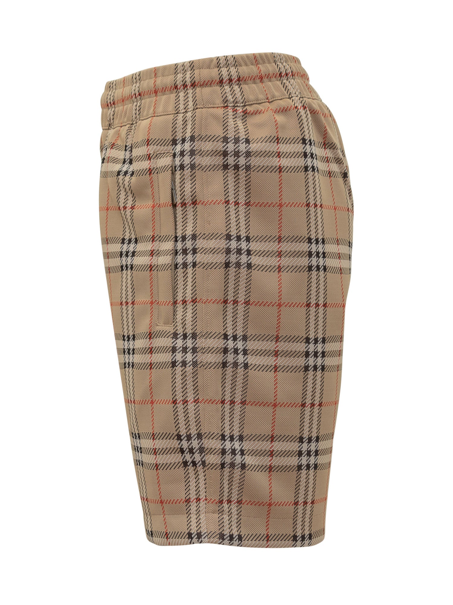 Burberry Shorts a Quadri Beige Uomo - Image 3