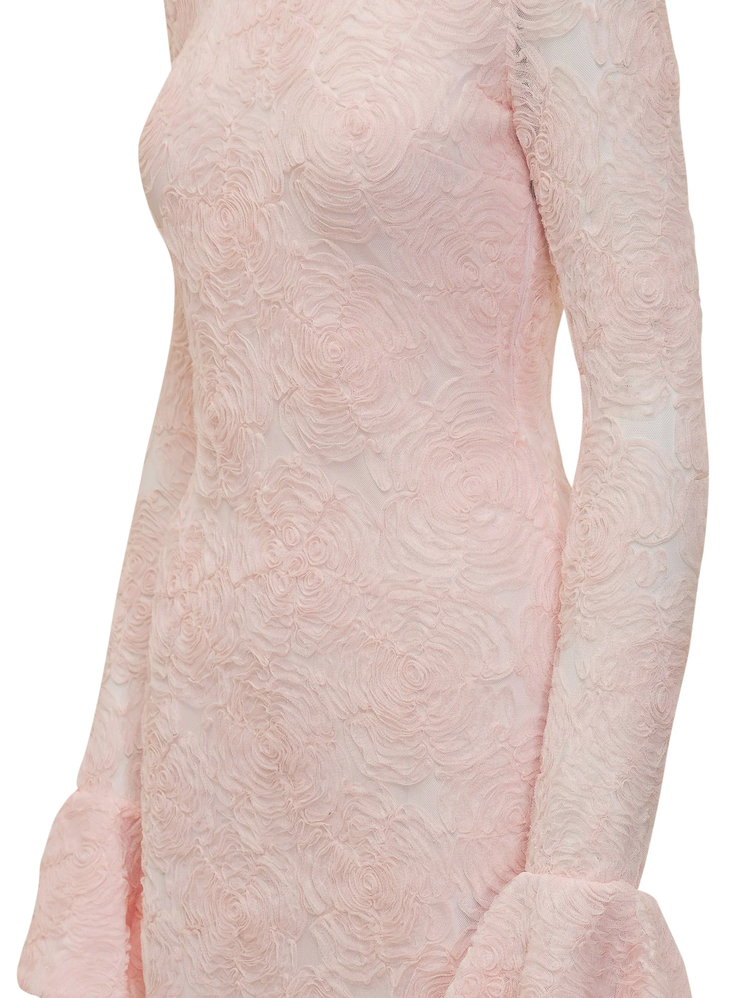 Mini Abito in Tulle con Maniche Svasate - Image 4